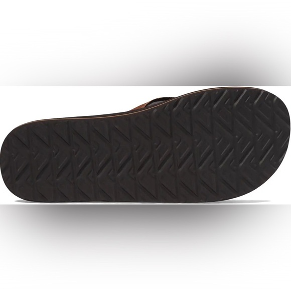 REEF Twinpin Mens Brown/Tan Vegan Leather Flip Flop/Sandal | NEW/NWT!! ☀️🌊🏝️ - Picture 3 of 11